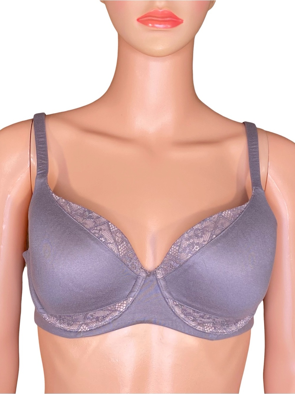 Victoria's Secret Body by Victoria Bra Lined Demi SZ 34D Lacey Accent Trim